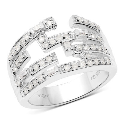 0.60 Carat Genuine White Diamond .925 Sterling Silver Ring by Bids.com