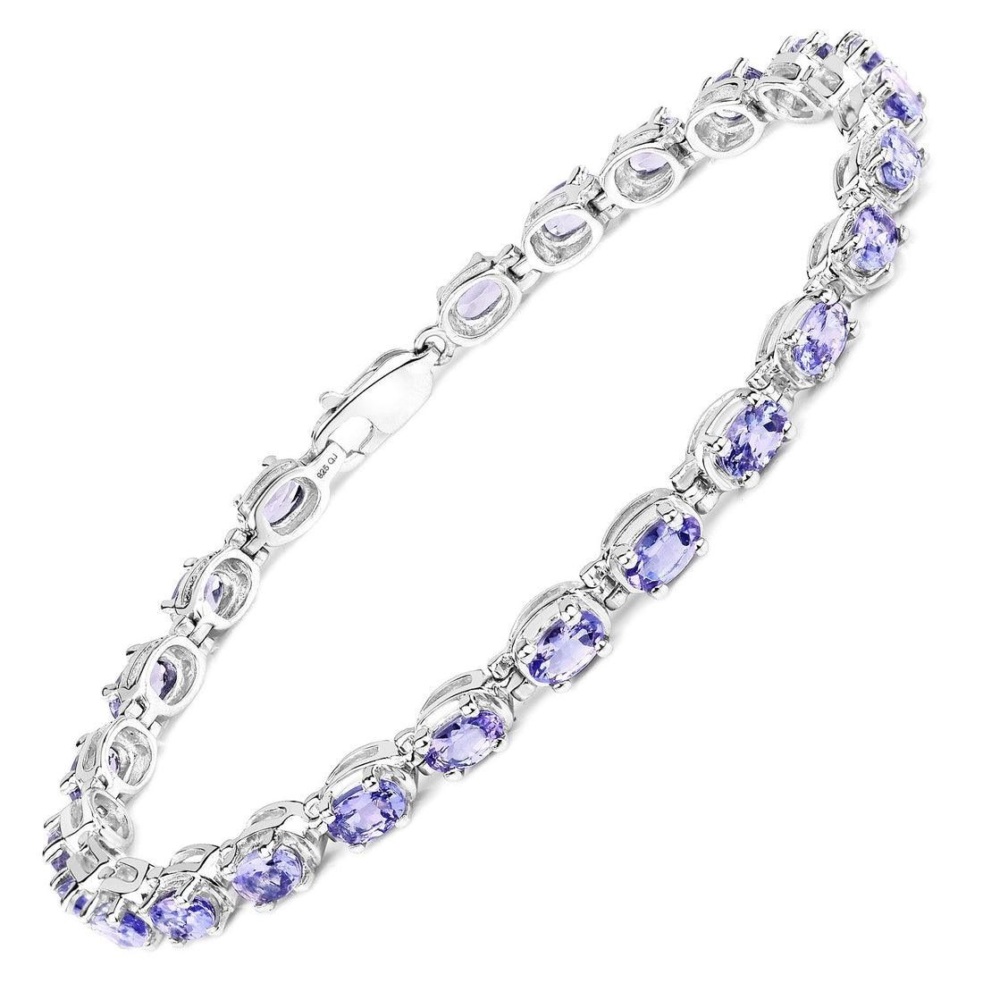 6.00 Carat Genuine Tanzanite .925 Sterling Silver Bracelet by Bids.com