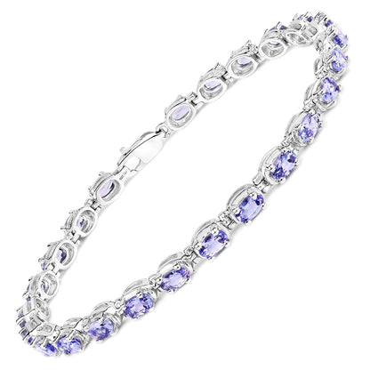 6.00 Carat Genuine Tanzanite .925 Sterling Silver Bracelet by Bids.com