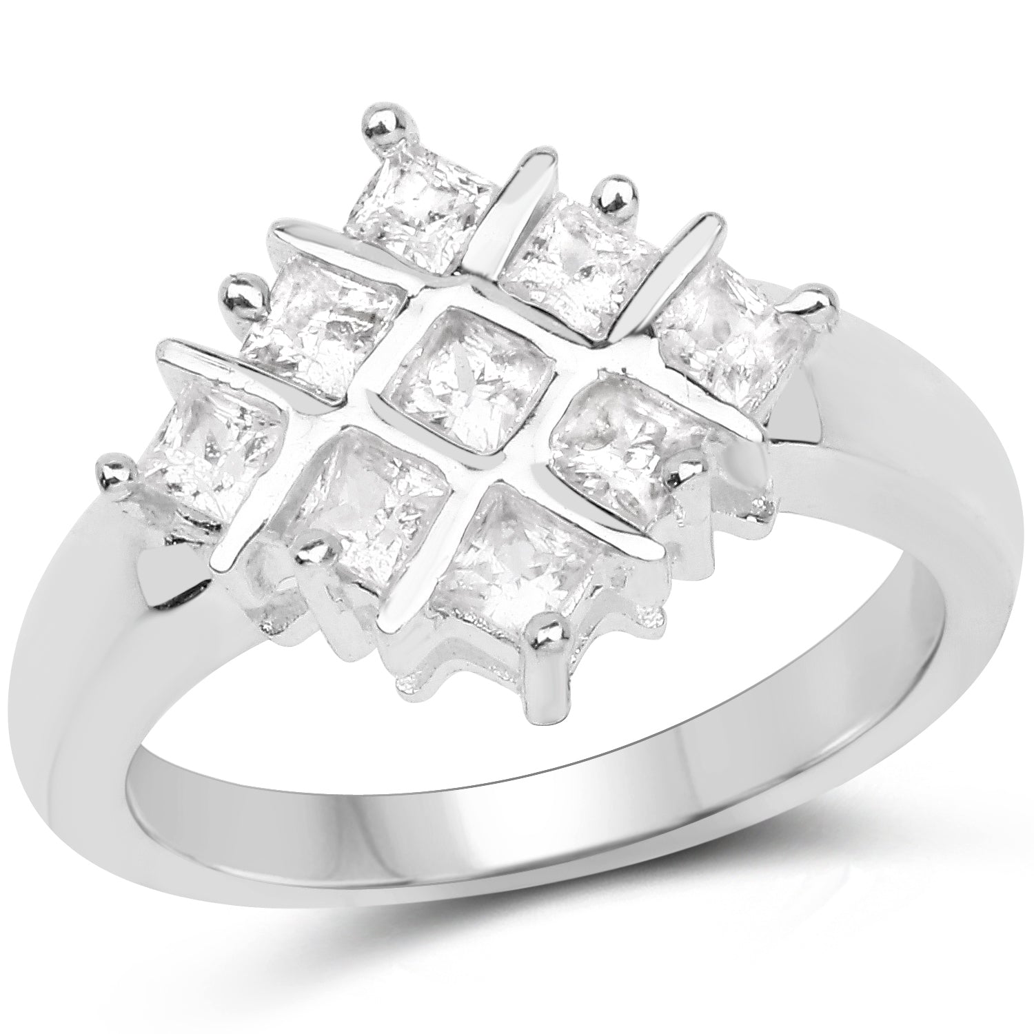 1.08 Carat Genuine White Sapphire .925 Sterling Silver Ring by Bids.com