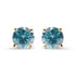 14K Yellow Gold 1.0 Cttw Treated Aqua Blue Diamond Classic Solitaire Stud Earrings (Aqua Blue Color, I2-I3 Clarity) by Bids.com