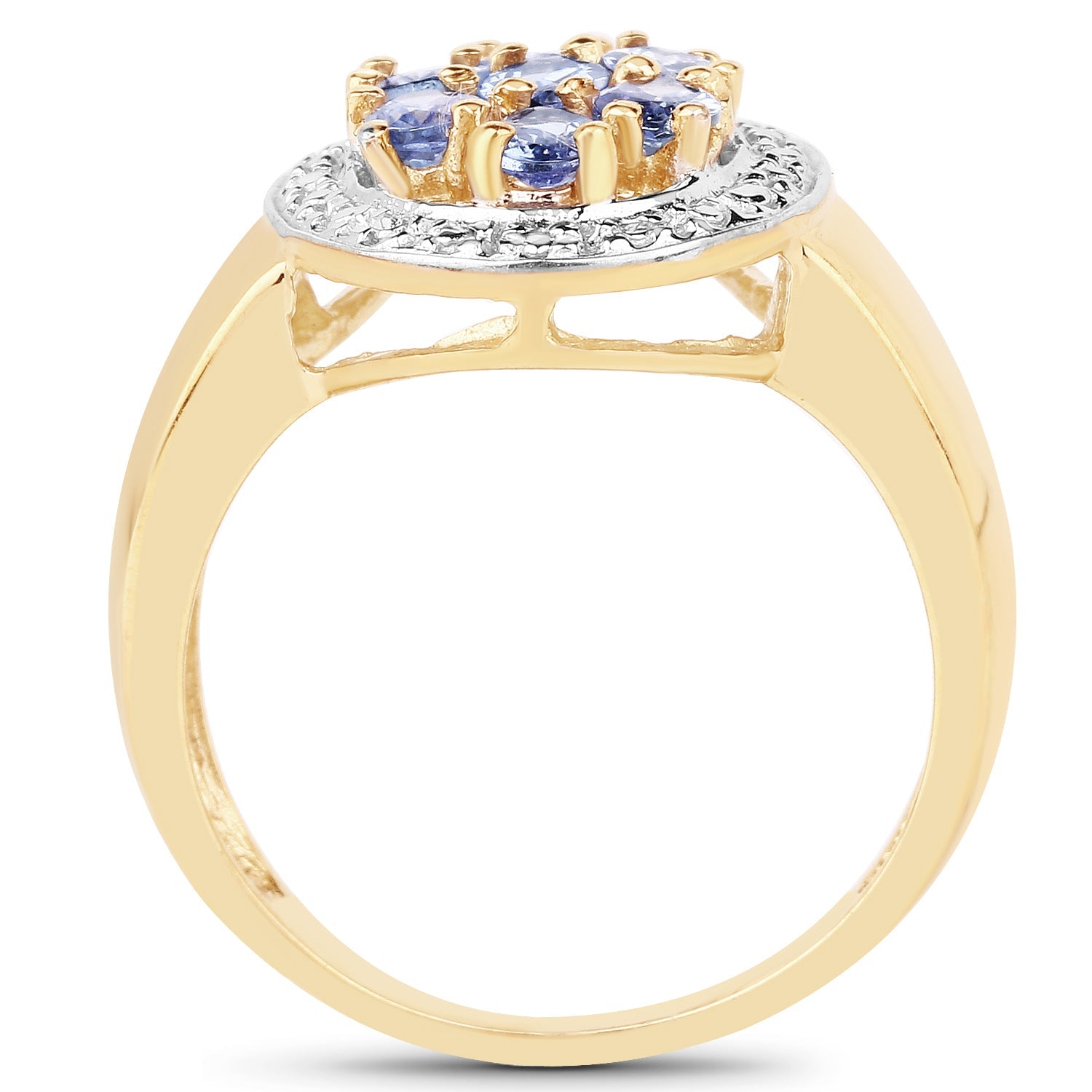 14K Yellow Gold Plated 1.19 Carat Genuine Tanzanite .925 Sterling Silver Ring by Bids.com