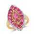 14K Yellow Gold Plated 2.30 Carat Genuine Ruby and White Topaz .925 Sterling Silver Ring  DestGlow