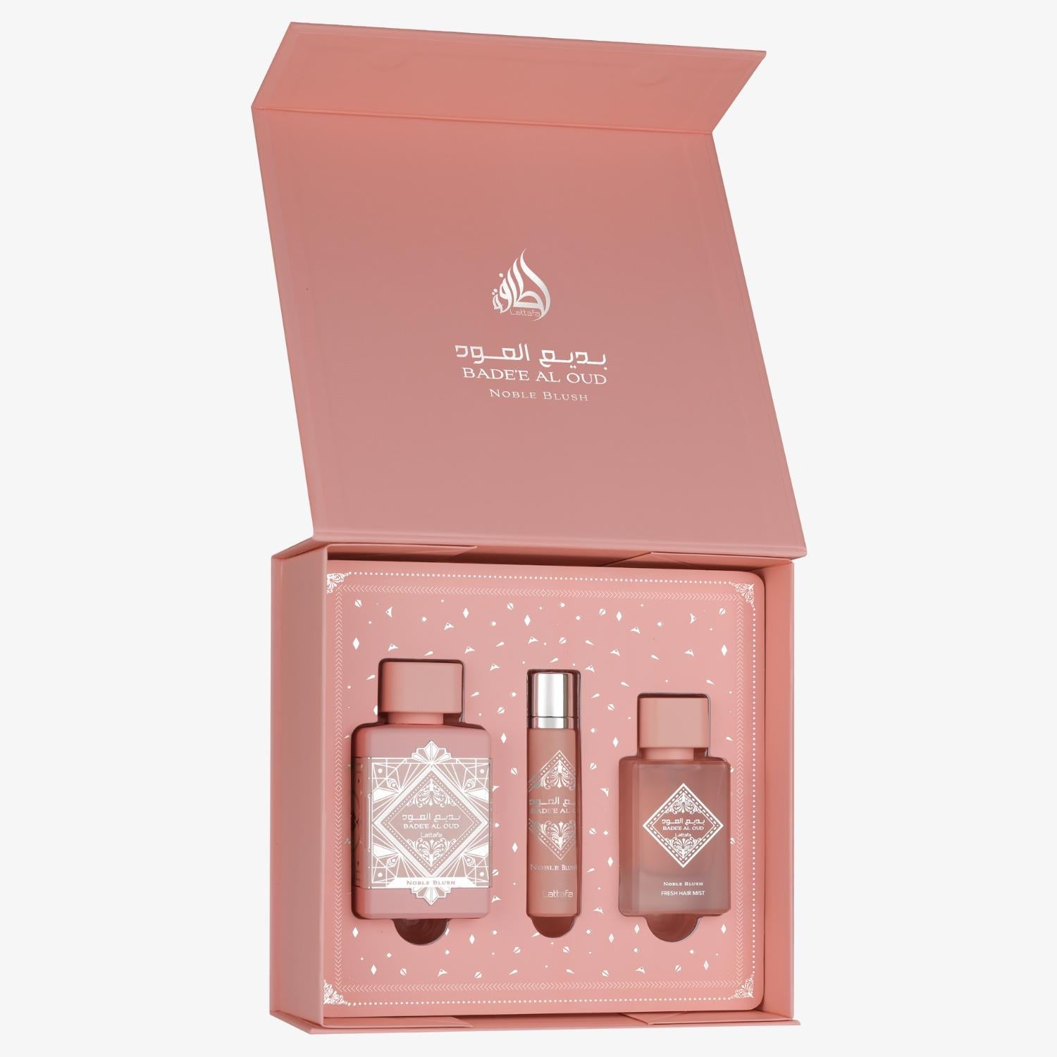 Badee Al Oud Noble Blush 3 pcs Gift Set by Lattafa USA