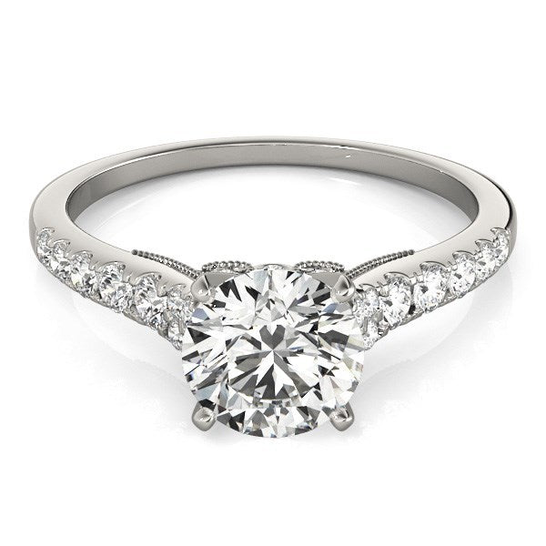 14k White Gold Diamond Engagement Ring With Single Row Band (1 3/4 cttw) by Bids.com