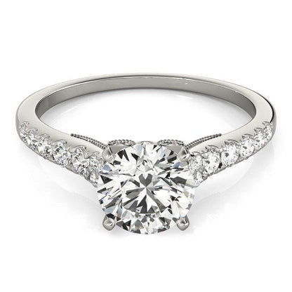 14k White Gold Diamond Engagement Ring With Single Row Band (1 3/4 cttw) by Bids.com
