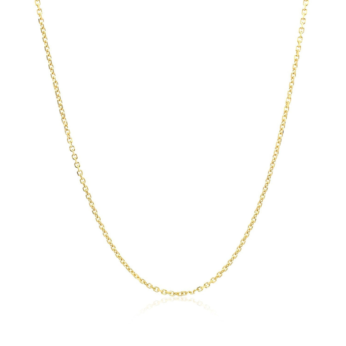 14k Yellow Gold Diamond Cut Cable Link Chain 1.1mm by Bids.com
