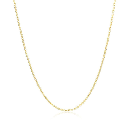 14k Yellow Gold Diamond Cut Cable Link Chain 1.1mm by Bids.com