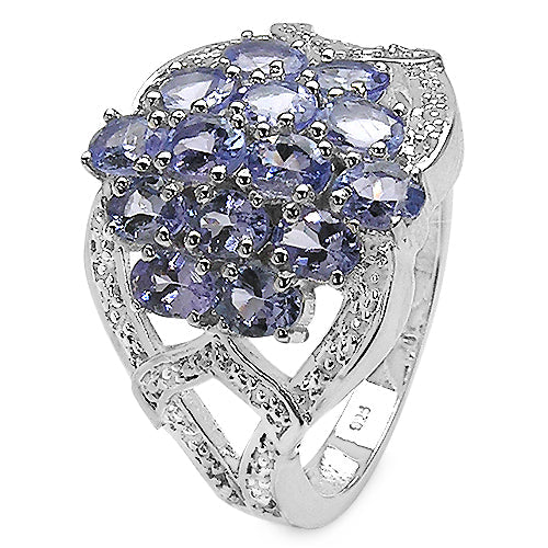2.38 Carat Genuine Tanzanite .925 Sterling Silver Ring by Bids.com