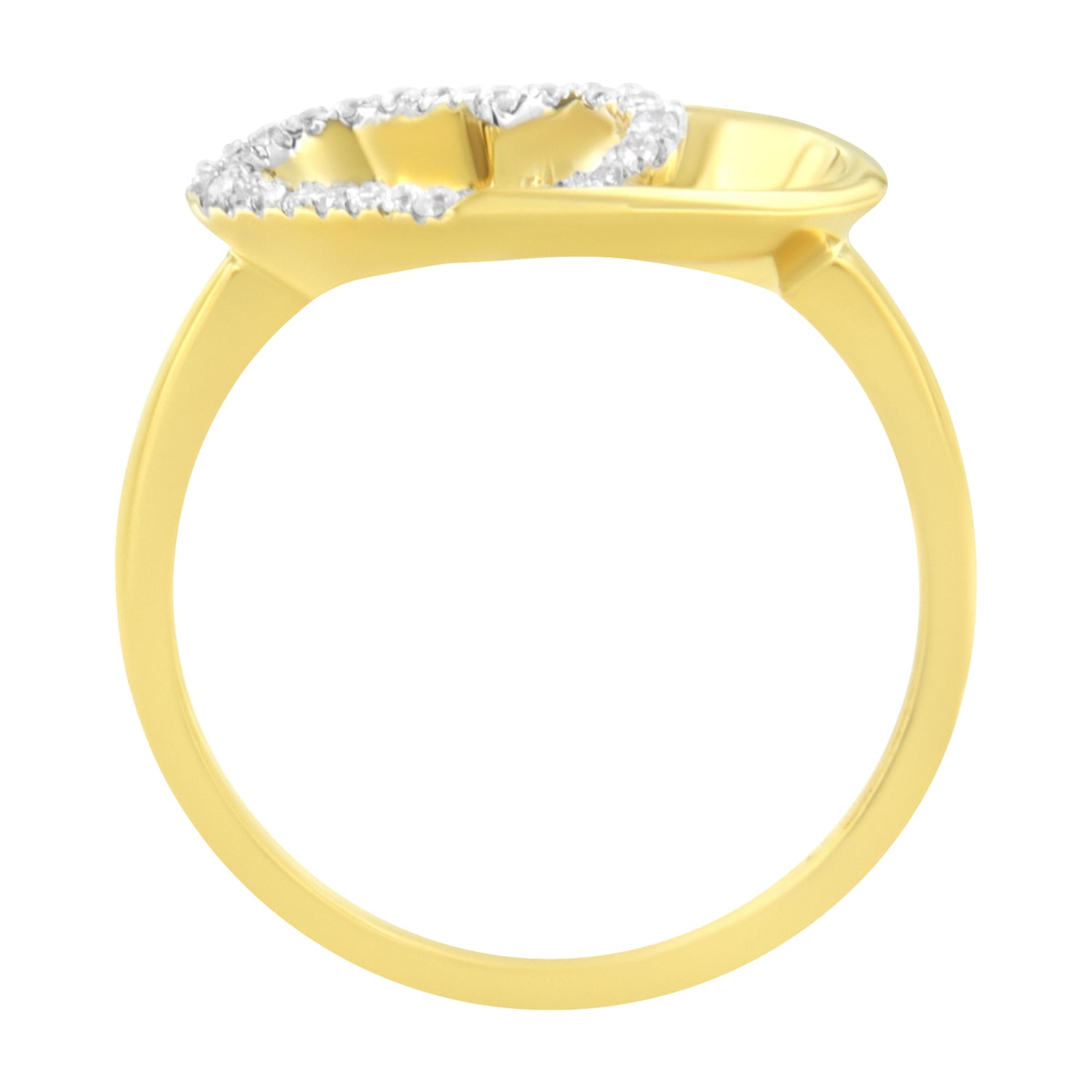 14KT Yellow Gold 1/10 ctw. Diamond Heart Shape Ring (K-L, I1-I2) - Size 7 by Bids.com