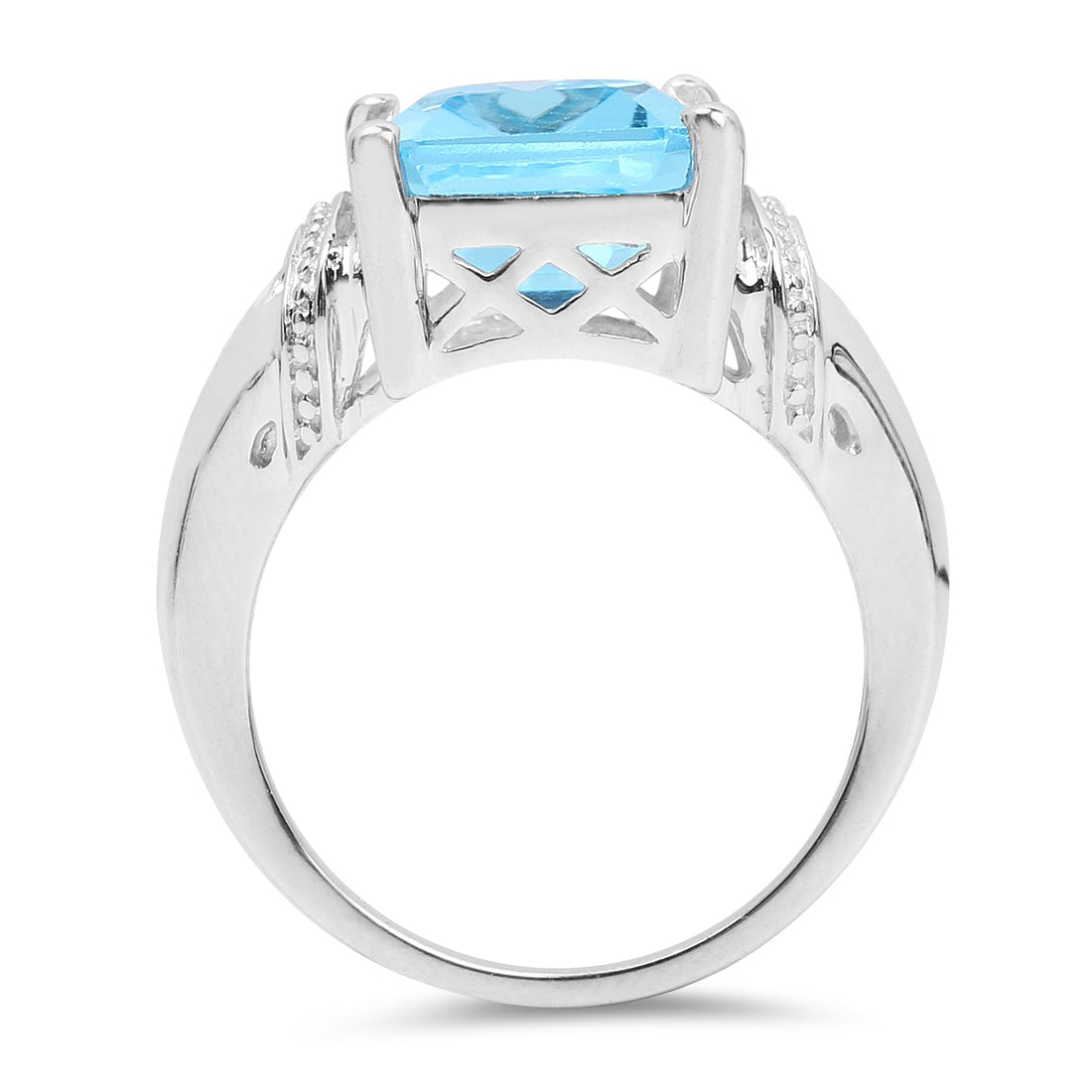 8.89 Carat Genuine Swiss Blue Topaz .925 Sterling Silver Ring by Bids.com