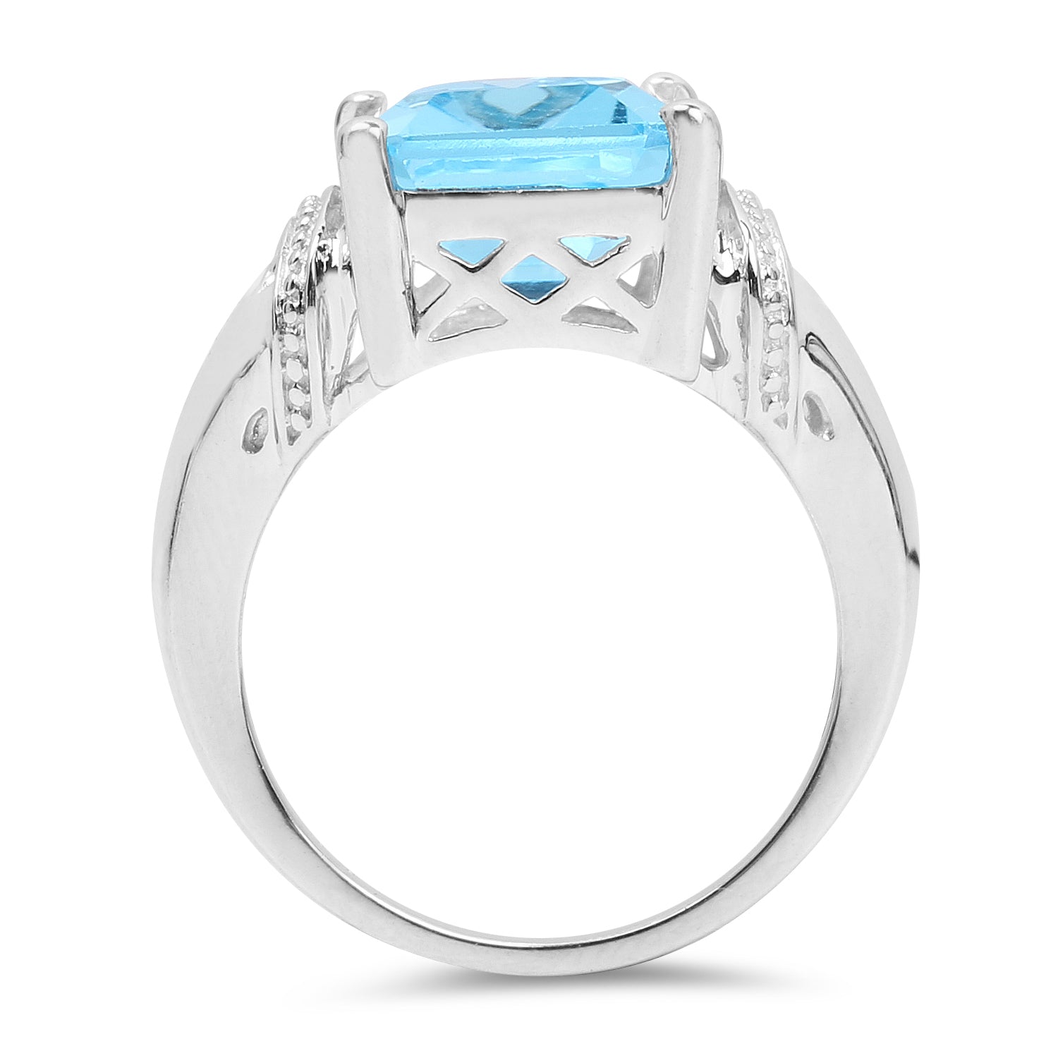 8.89 Carat Genuine Swiss Blue Topaz .925 Sterling Silver Ring by Bids.com