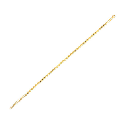 14k Yellow Gold Spaced Bead Bracelet (3.00 mm) by Bids.com