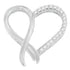 .925 Sterling Silver 1/4 cttw Round Cut Diamond Ribbon and Heart Accent Pendant Necklace (H-I, I2-I3) by Bids.com