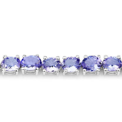 12.21 Carat Genuine Tanzanite .925 Sterling Silver Bracelet  DestGlow