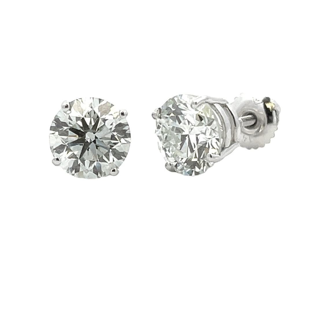 4.00ct Lab Grown Diamond Stud Earrings 14KT White Gold by Bids.com
