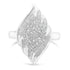 .925 Sterling Silver Â¾ Cttw Round and Baguette Cut Diamond Stair-Stepped Cluster Waterfall Cocktail Ring (I-J Color, I2-I3 Clarity) - Size 6 by Bids.com
