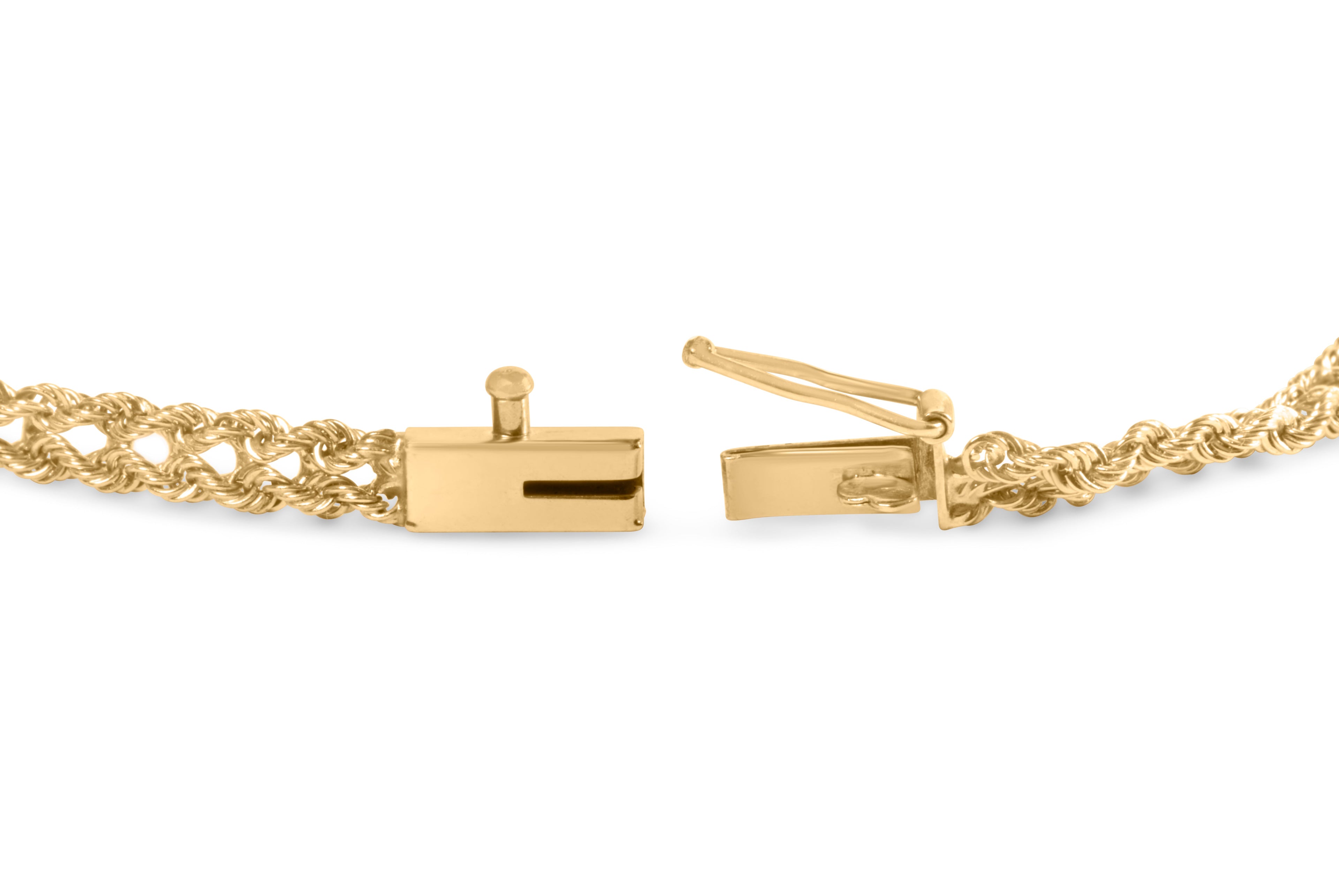 10K Yellow Gold 1/4 Cttw Round-Cut Diamond Basket Weave Rope Chain Style 7" Bracelet (H-I Color, I1-I2 Clarity) by Bids.com