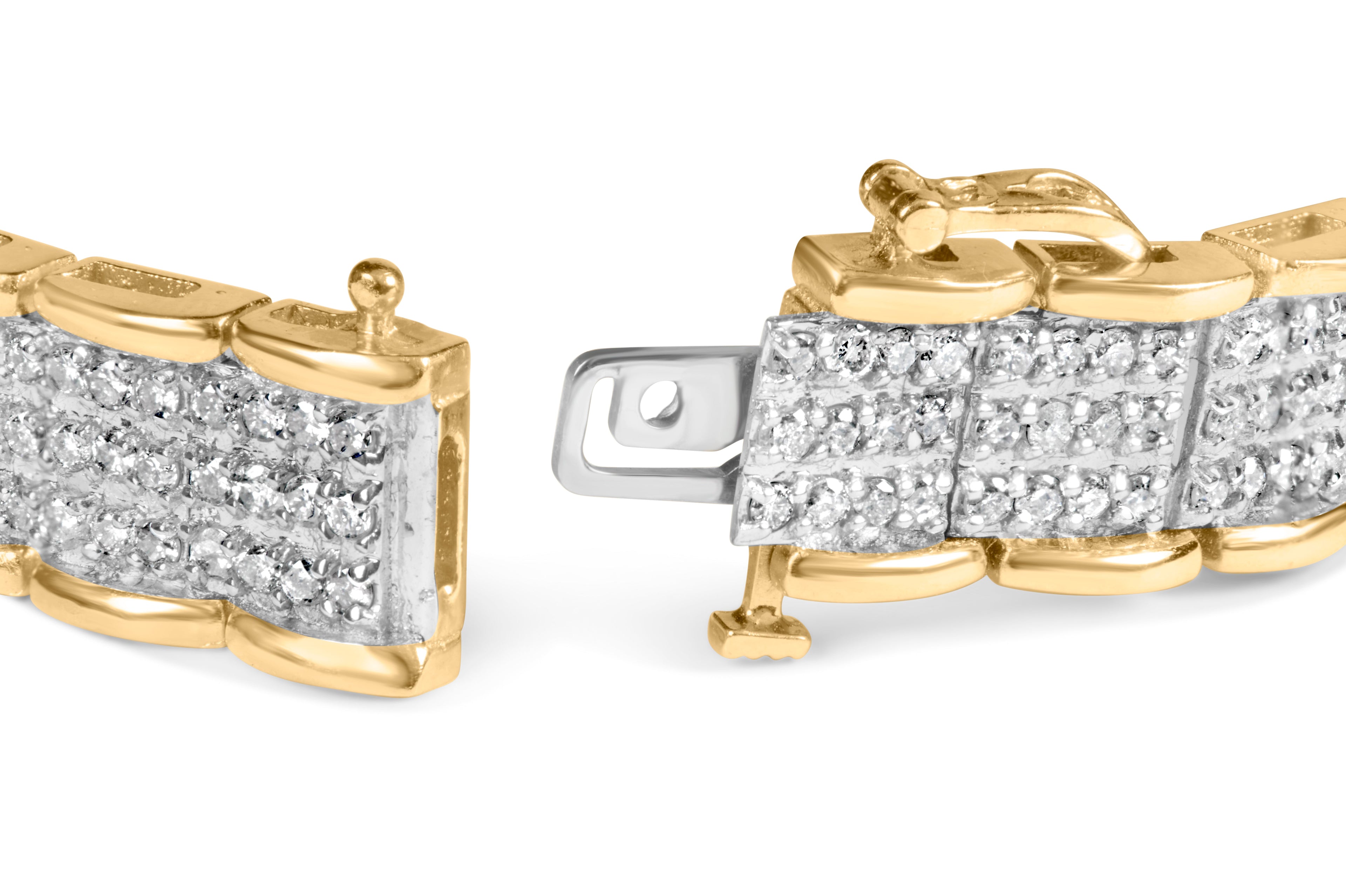 10K Yellow Gold 5.00 Cttw Round-Cut Diamond Link 7" Bracelet (J-K Color, I1-I2 Clarity) by Bids.com