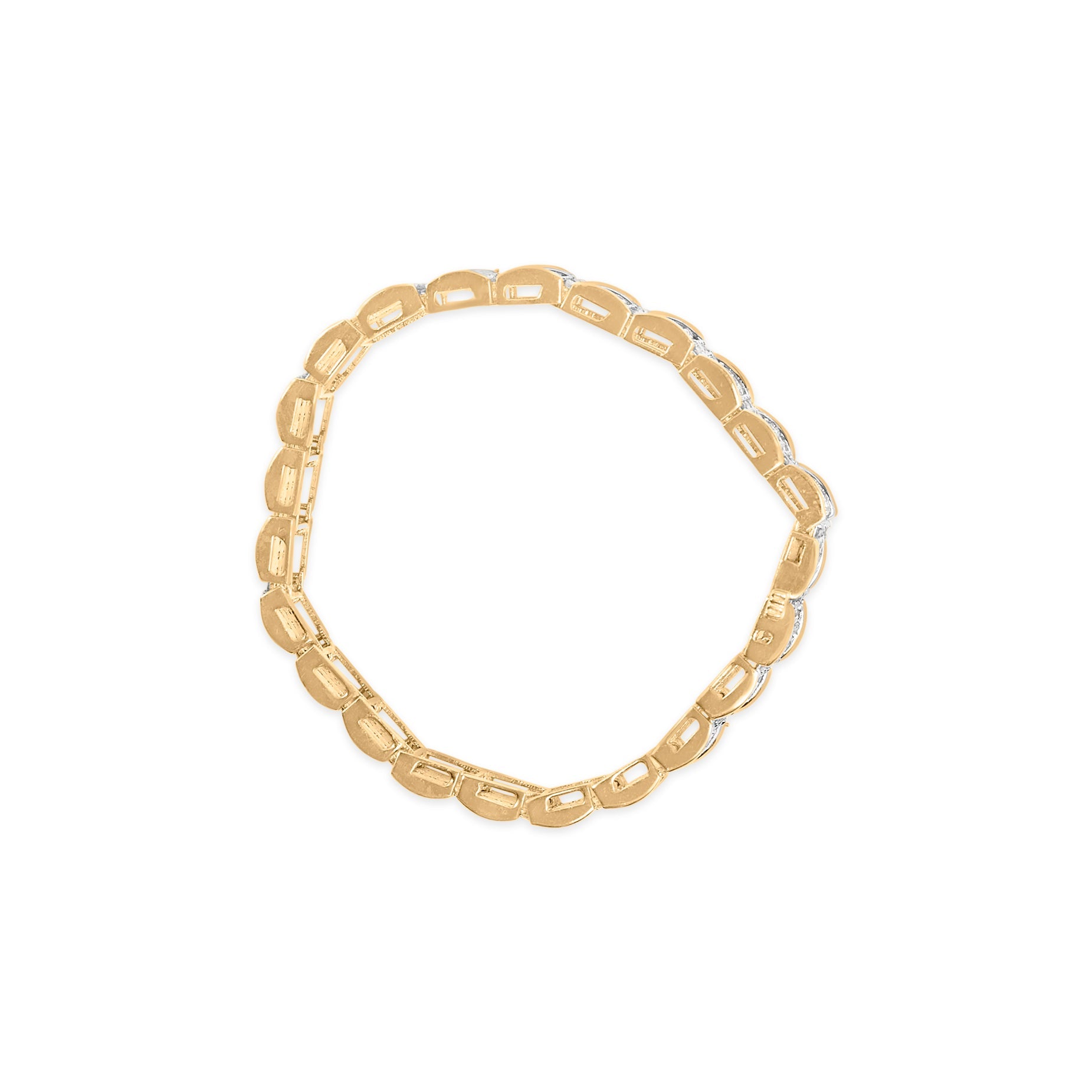 10K Yellow Gold 5.00 Cttw Round-Cut Diamond Link 7" Bracelet (J-K Color, I1-I2 Clarity) by Bids.com