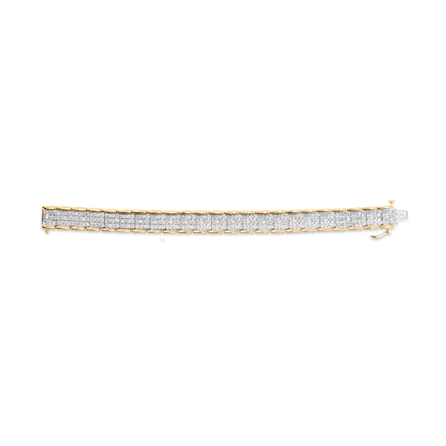 10K Yellow Gold 5.00 Cttw Round-Cut Diamond Link 7" Bracelet (J-K Color, I1-I2 Clarity) by Bids.com