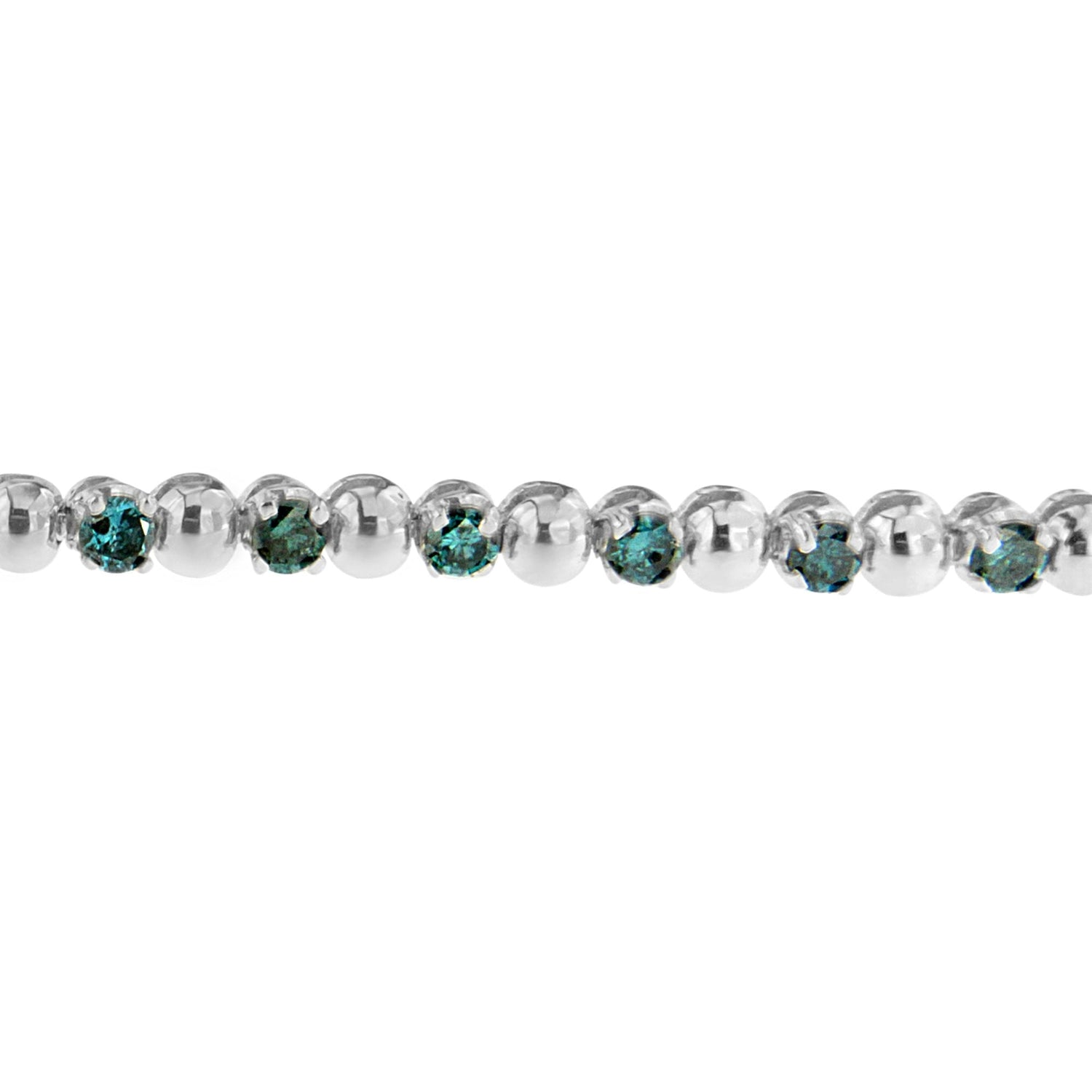 14K White Gold Round-Cut Blue Diamonds Bracelet (3.00 cttw, Blue Color, Clarity) by Bids.com