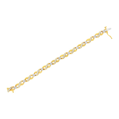 10K Yellow Gold Round-Cut Diamond Infinite Love Bracelet (1.00 cttw, I-J Color, I2-I3 Clarity) by Bids.com