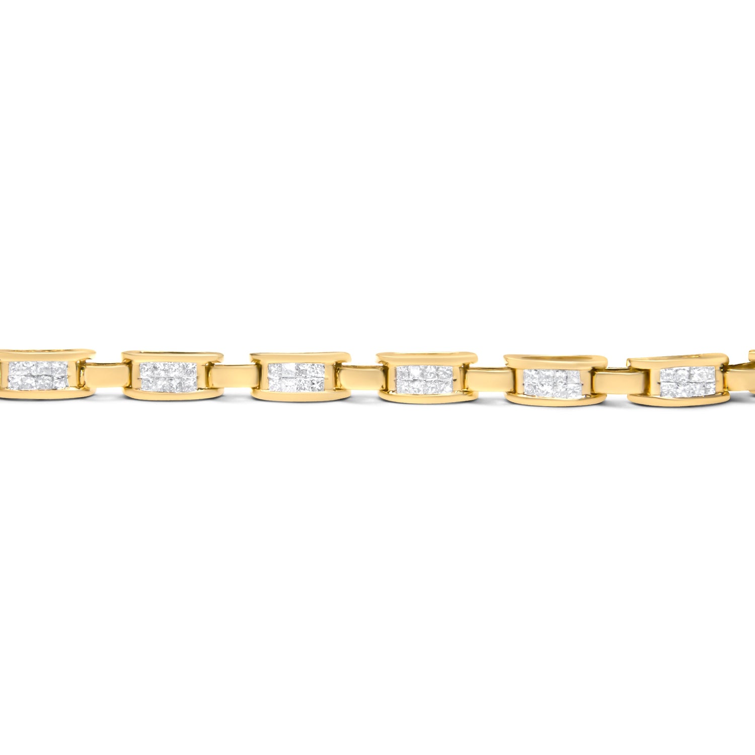14K Yellow Gold Princess-Cut Diamond Links of Love Bracelet (2.00 cttw, H-I Color, SI2-I1 Clarity) by Bids.com