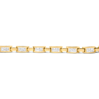 14K Yellow Gold Princess-Cut Diamond Links of Love Bracelet (2.00 cttw, H-I Color, SI2-I1 Clarity) by Bids.com
