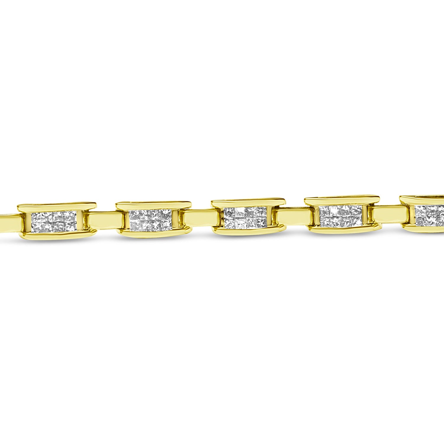 14K Yellow Gold Princess-Cut Diamond Links of Love Bracelet (2.00 cttw, H-I Color, SI2-I1 Clarity) by Bids.com