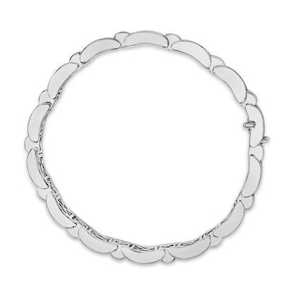 18K White Gold 5.0 Carat Princess Diamond Buckle Link Bracelet  DestGlow