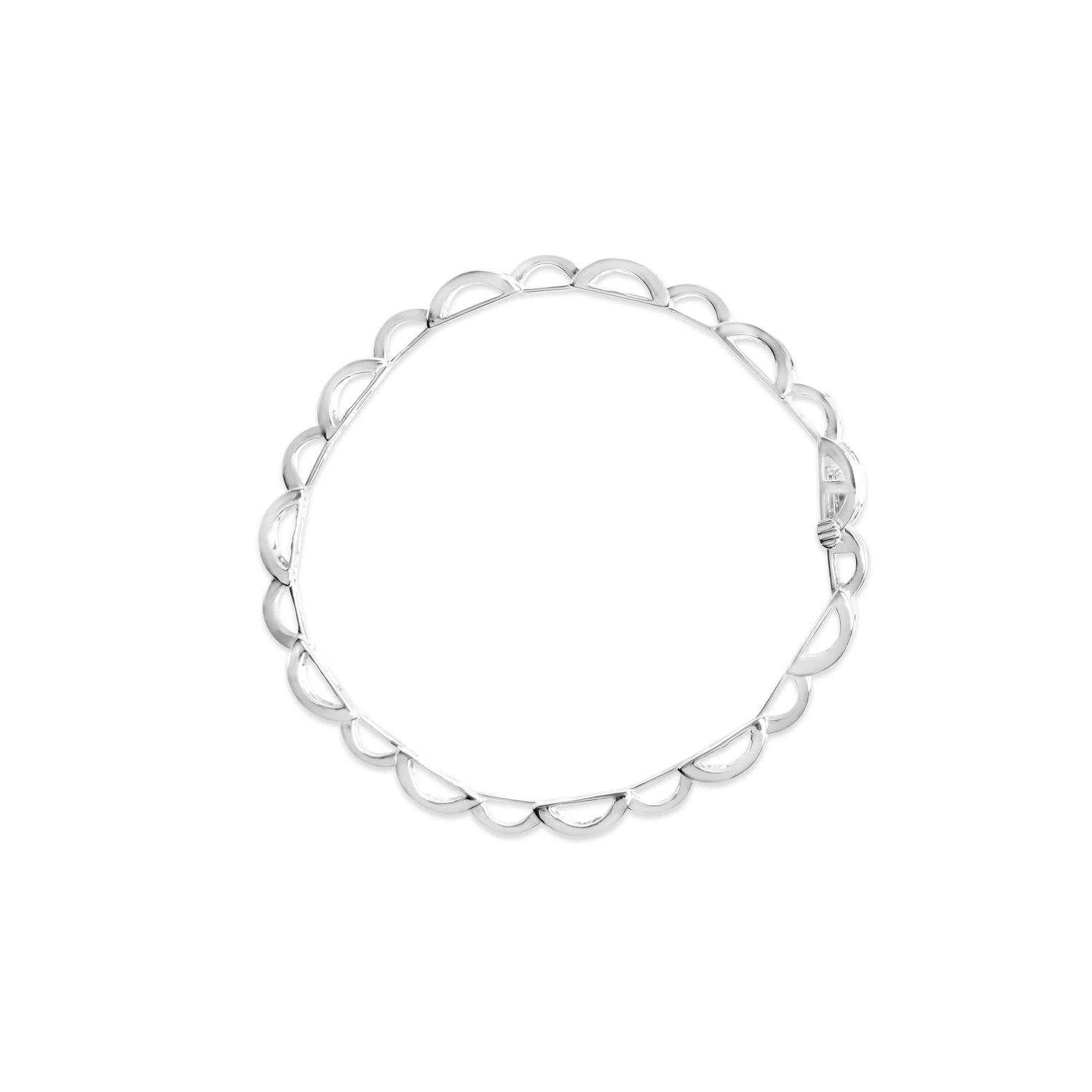 14K White Gold 1.0 Cttw Invisible Set Princess Diamond Alternating Link Tennis Bracelet (I-J Color, I1-I2 Clarity) - 7.25" by Bids.com