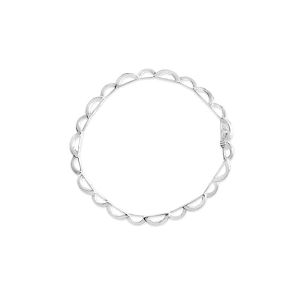 14K White Gold 1.0 Cttw Invisible Set Princess Diamond Alternating Link Tennis Bracelet (I-J Color, I1-I2 Clarity) - 7.25" by Bids.com