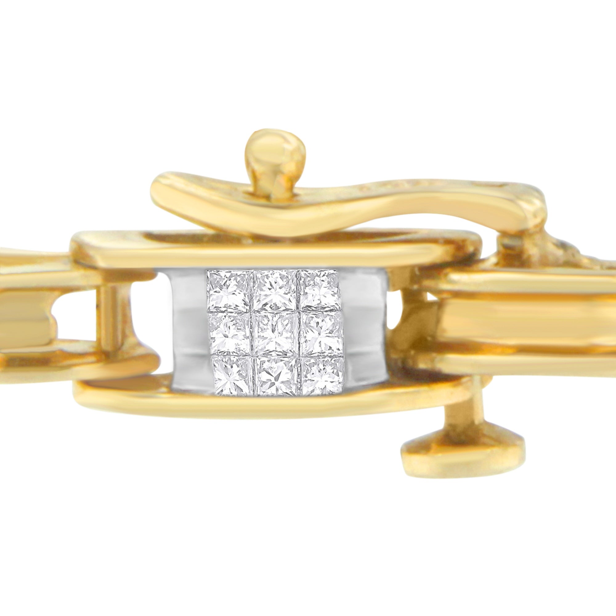 14K Yellow Gold Princess Cut Diamond Chain Link Bracelet (1.00 cttw, H-I Color, SI1-SI2 Clarity) by Bids.com