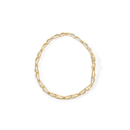 10k Yellow Gold 1.00 Cttw Baguette-Cut Channel Diamond Link Bracelet by Bids.com