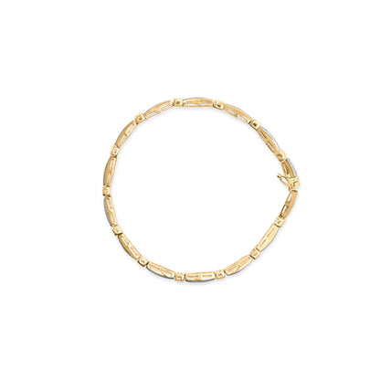 14K Yellow Gold 1.00 Cttw Baguette Diamond Channel Link Bracelet by Bids.com
