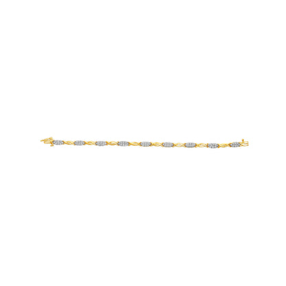 10K Yellow Gold 1.00 Cttw Round-Cut Diamond Spiral Link 7" Bracelet (H-I Color, I2-I3 Clarity) by Bids.com
