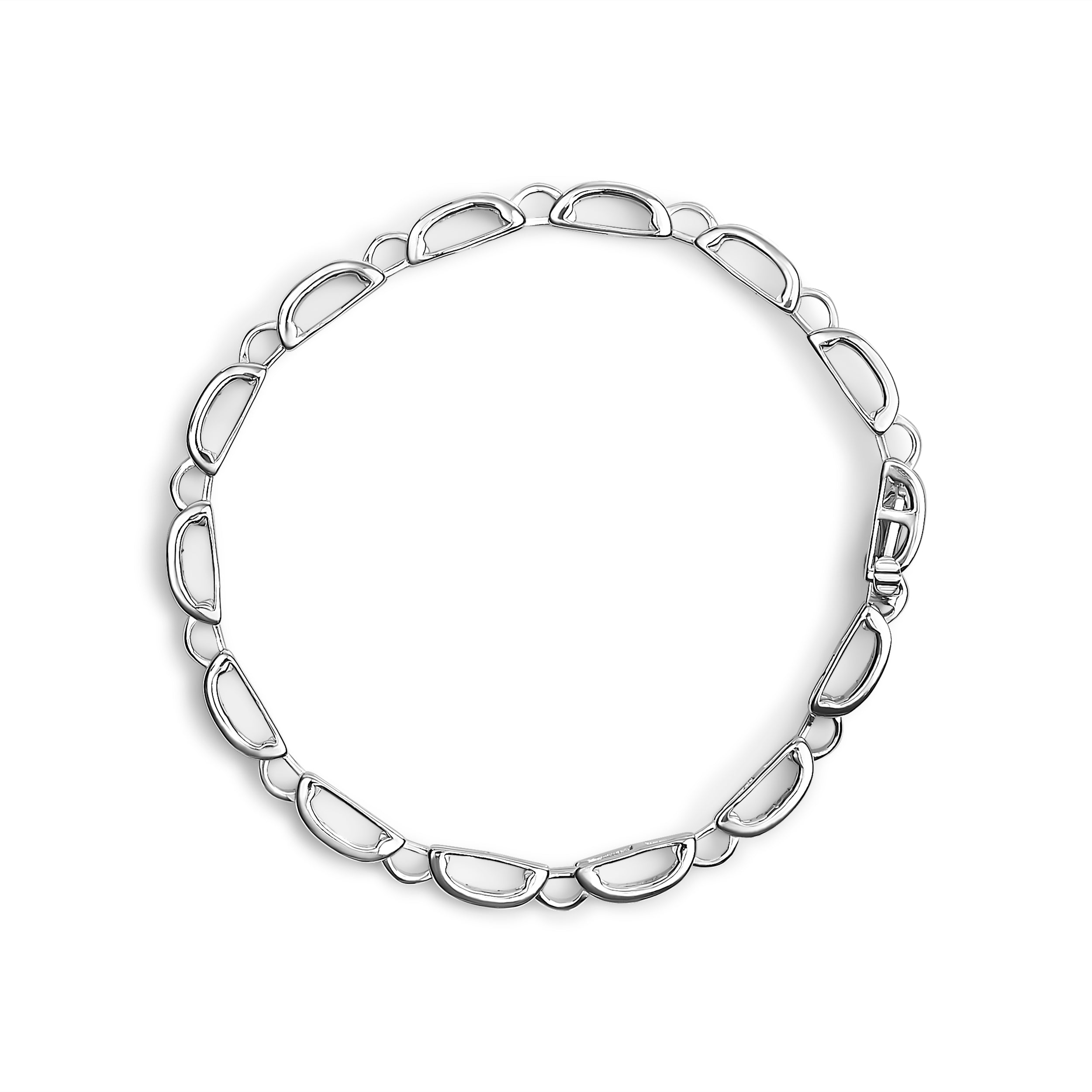 14K White Gold 1.00 Cttw Princess-Cut Diamond Link Bracelet (I-J Color, I1-I2 Clarity) - Size 7.25 by Bids.com