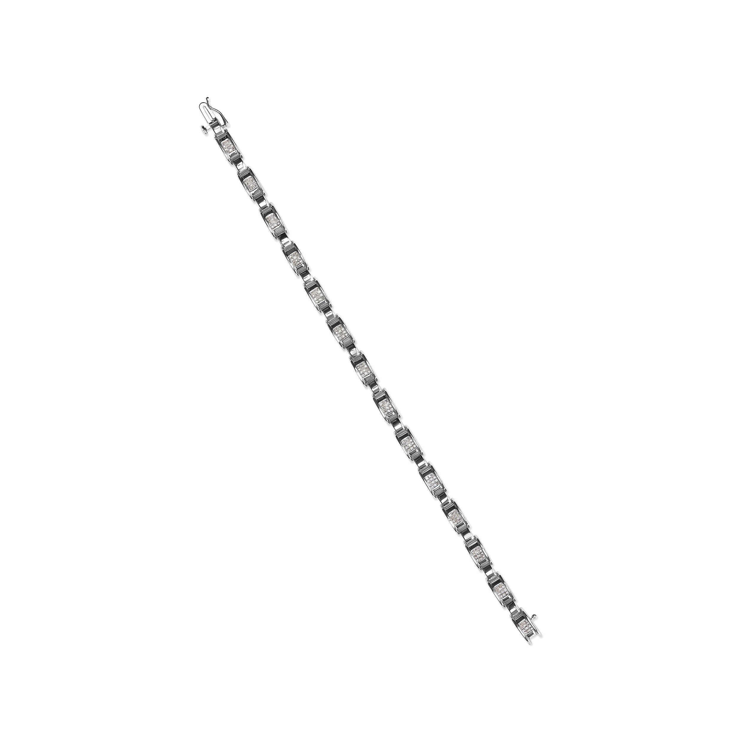 14K White Gold 1.00 Cttw Princess-Cut Diamond Link Bracelet (I-J Color, I1-I2 Clarity) - Size 7.25 by Bids.com