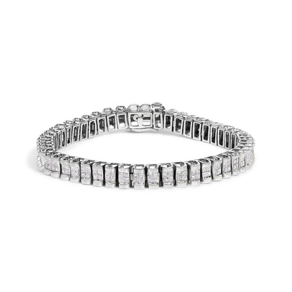 14K Yellow Gold 3.0 Cttw Princess Cut Quad Invisible Set Tennis Bracelet (H-I Color, SI1-SI2 Clarity) - 7â€ by Bids.com