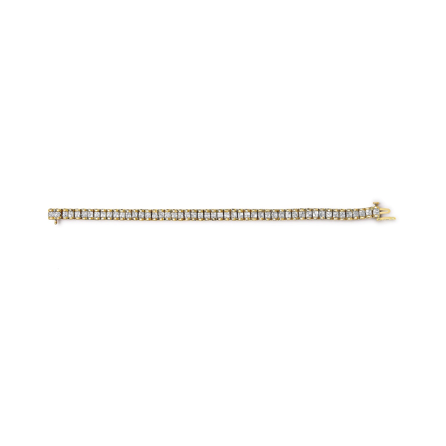 14K Yellow Gold 3.0 Cttw Princess Cut Quad Invisible Set Tennis Bracelet (H-I Color, SI1-SI2 Clarity) - 7â€ by Bids.com