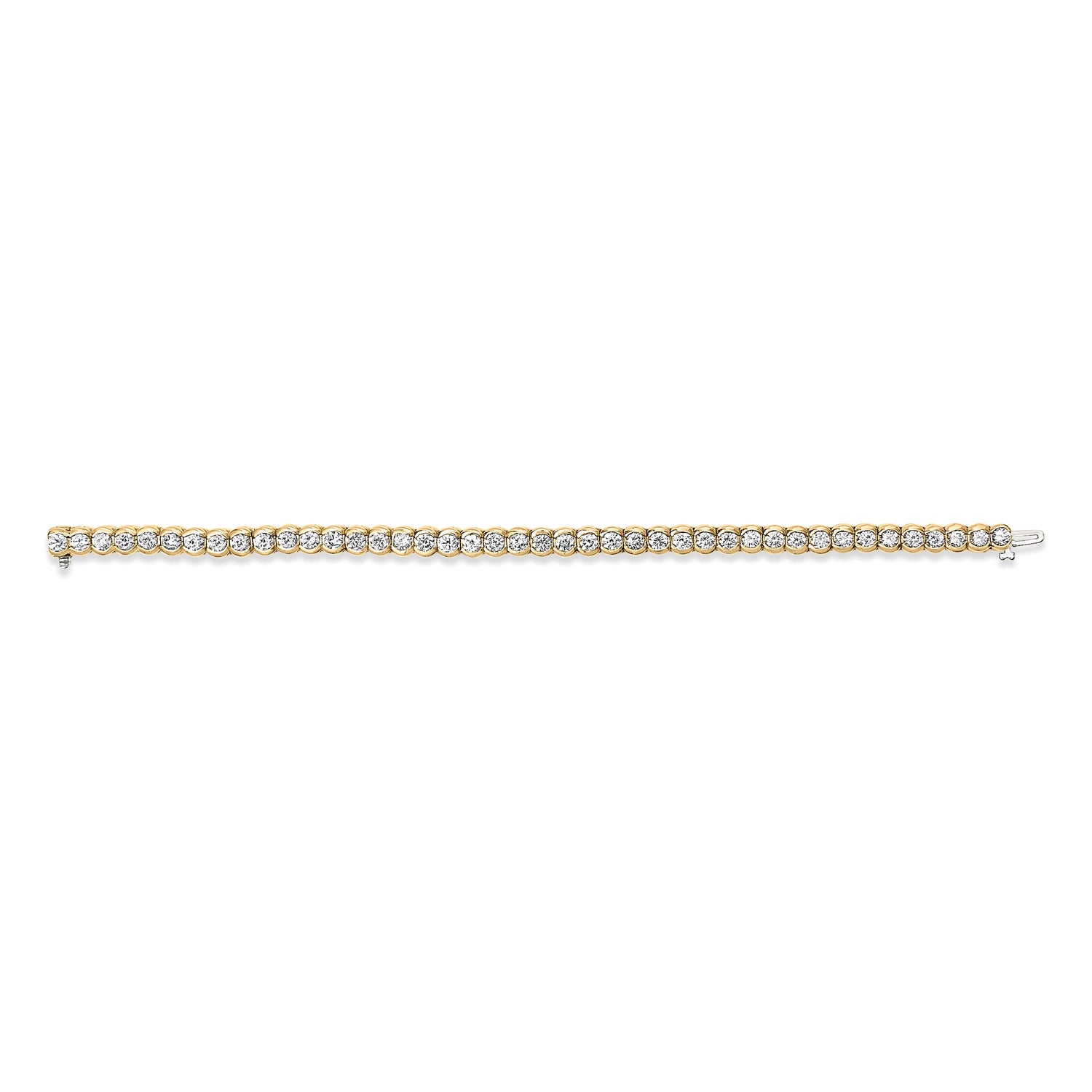14K Yellow Gold 8.00 Cttw Half Bezel Set Diamond Tennis Bracelet (H-I Color, SI2-I1 Clarity) - 7" Inches by Bids.com