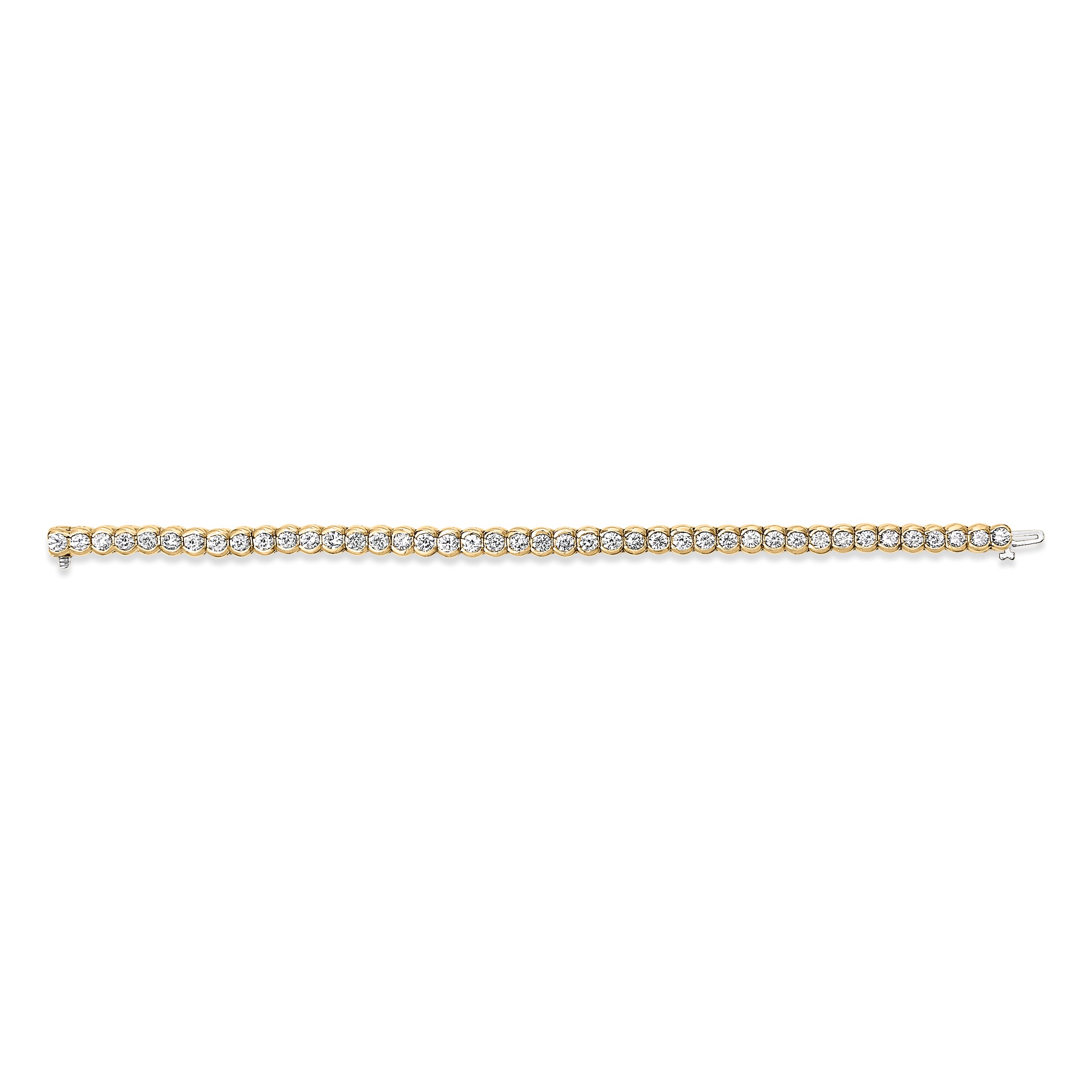 14K Yellow Gold 8.00 Cttw Half Bezel Set Diamond Tennis Bracelet (H-I Color, SI2-I1 Clarity) - 7" Inches by Bids.com