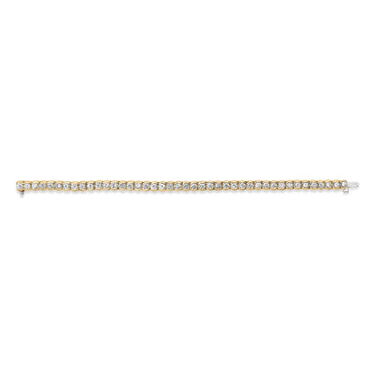 14K Yellow Gold 8.00 Cttw Half Bezel Set Diamond Tennis Bracelet (H-I Color, SI2-I1 Clarity) - 7" Inches by Bids.com