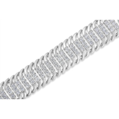 14K White Gold 5.0 Cttw Round Brilliant Cut Diamond 7" S Wave Serpentine Tennis Bracelet (H-I Color, I1-I2 Clarity) by Bids.com