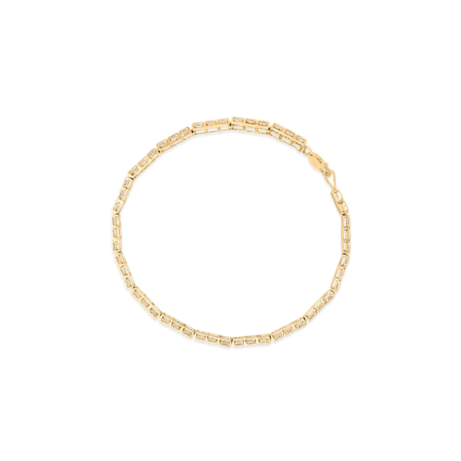 10K Yellow Gold 1.0 Cttw Round Diamond Pave Link Bracelet by Bids.com
