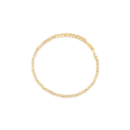 10K Yellow Gold 1.0 Cttw Round Diamond Pave Link Bracelet by Bids.com