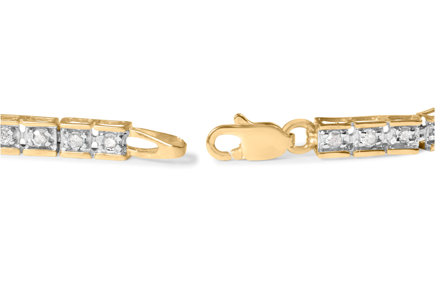 10K Yellow Gold 1.0 Cttw Round Diamond Pave Link Bracelet by Bids.com