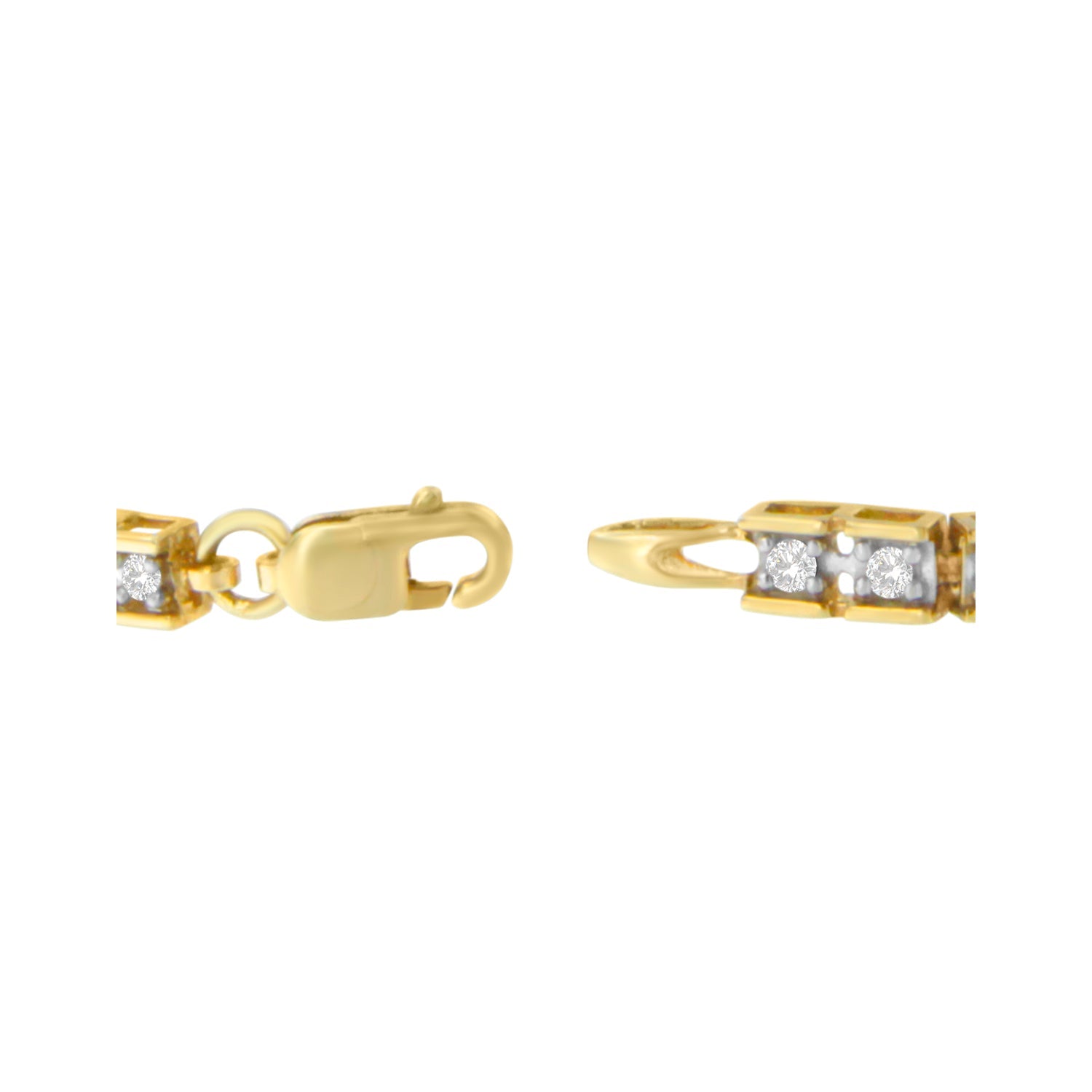 10K Yellow Gold 1.0 Cttw Round Diamond Pave Link Bracelet by Bids.com