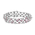 14K White Gold Pink Sapphire and Diamond Floral Lattice Link Bracelet - 7.25" Inches by Bids.com